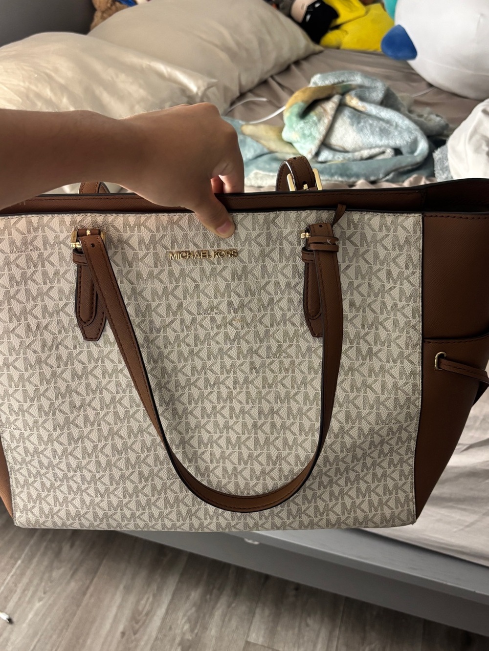 Michael Kors Brown and Vanilla Signature Tote